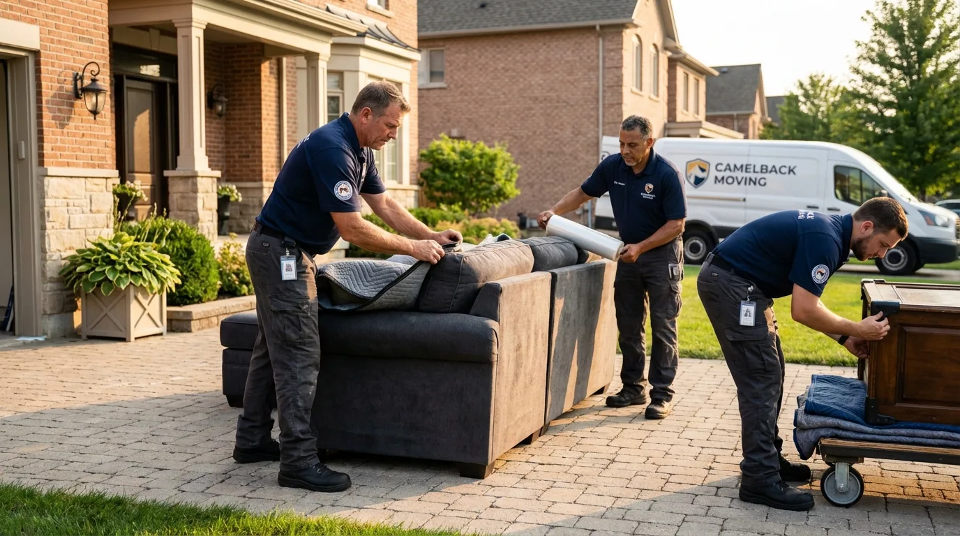 Large estate moving crew wrapping furniture in Nazareth, PA