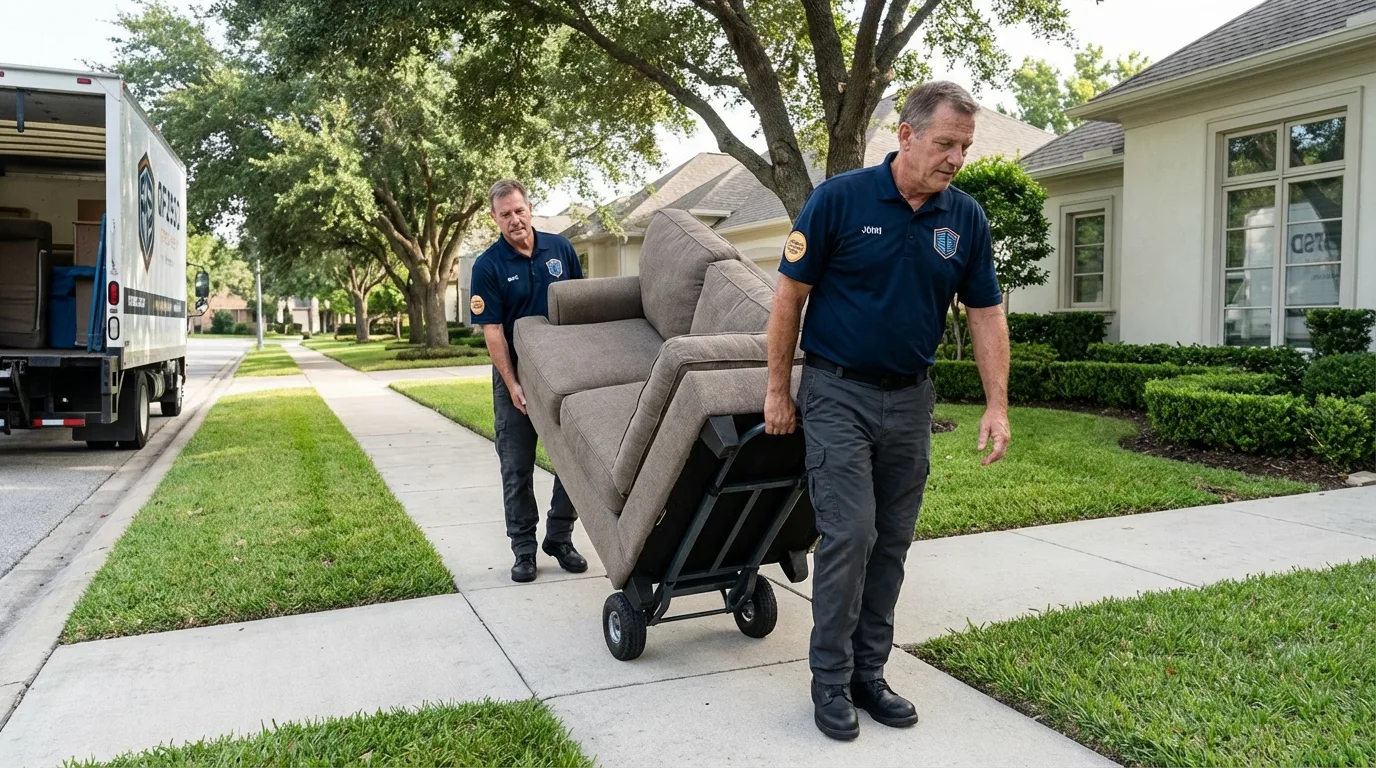 Local residential moving crew loading furniture in Nazareth, PA